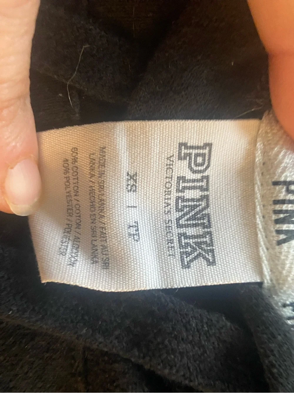 PINK Victoria's Secret Black Logo Tag Hoodie - Picture 3 of 3